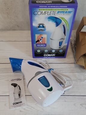 Conair CompleteSteam Travel Fabric Steamer - White & Blue Like New